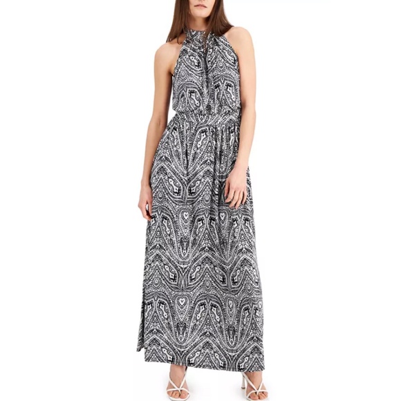 INC International Concepts Paisley-Print Halter Maxi Dress Size PS - Picture 3 of 11